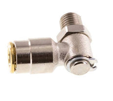 6mm x M 8 x 1 (conical) 90deg Elbow Push-in Fitting with Male Threads Brass NBR RotatableHigh Pressure