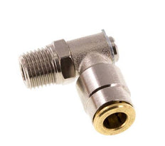 6mm x M 10 x 1 (conical) 90deg Elbow Push-in Fitting with Male Threads Brass NBR RotatableHigh Pressure