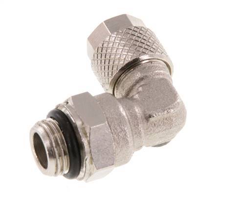 6x4 & G1/8'' Nickel plated Brass Elbow Push-on Fitting with Male Threads NBR Rotatable [2 Pieces]