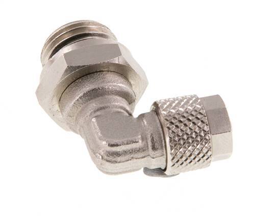 6x4 & G1/4'' Nickel plated Brass Elbow Push-on Fitting with Male Threads NBR Rotatable [2 Pieces]