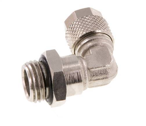 8x6 & G1/4'' Nickel plated Brass Elbow Push-on Fitting with Male Threads NBR Rotatable [2 Pieces]