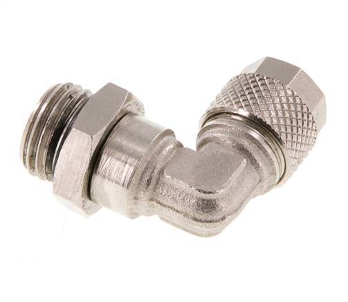 8x6 & G1/4'' Nickel plated Brass Elbow Push-on Fitting with Male Threads NBR Rotatable [2 Pieces]