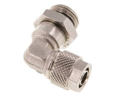 8x6 & G1/4'' Nickel plated Brass Elbow Push-on Fitting with Male Threads NBR Rotatable [2 Pieces]