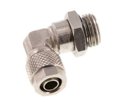 8x6 & G1/4'' Nickel plated Brass Elbow Push-on Fitting with Male Threads NBR Rotatable [2 Pieces]