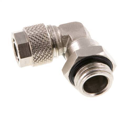 8x6 & G1/4'' Nickel plated Brass Elbow Push-on Fitting with Male Threads NBR Rotatable [2 Pieces]