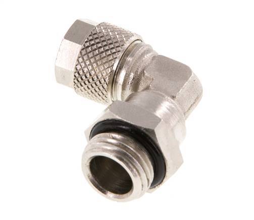 8x6 & G1/4'' Nickel plated Brass Elbow Push-on Fitting with Male Threads NBR Rotatable [2 Pieces]