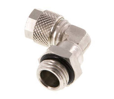 8x6 & G1/4'' Nickel plated Brass Elbow Push-on Fitting with Male Threads NBR Rotatable [2 Pieces]