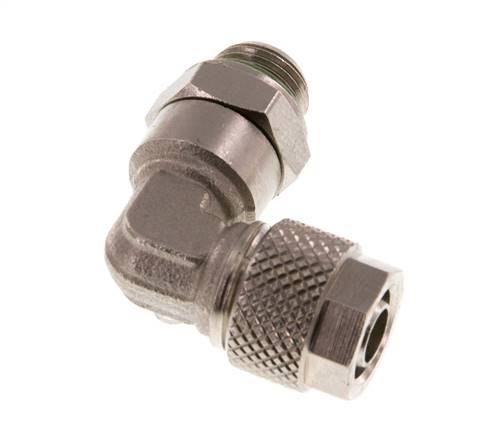 8x6 & G1/8'' Nickel plated Brass Elbow Push-on Fitting with Male Threads FKM Rotatable [2 Pieces]