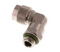 8x6 & G1/8'' Nickel plated Brass Elbow Push-on Fitting with Male Threads FKM Rotatable [2 Pieces]