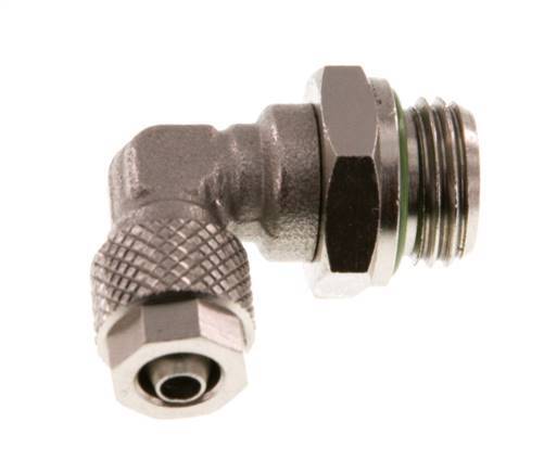 6x4 & G1/4'' Nickel plated Brass Elbow Push-on Fitting with Male Threads FKM Rotatable [2 Pieces]