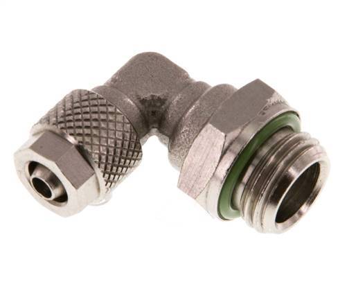 6x4 & G1/4'' Nickel plated Brass Elbow Push-on Fitting with Male Threads FKM Rotatable [2 Pieces]