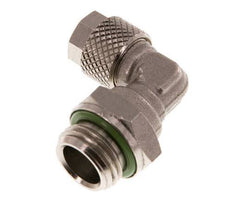 6x4 & G1/4'' Nickel plated Brass Elbow Push-on Fitting with Male Threads FKM Rotatable [2 Pieces]
