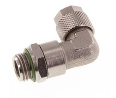 10x8 & G1/4'' Nickel plated Brass Elbow Push-on Fitting with Male Threads FKM Rotatable