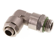 10x8 & G1/4'' Nickel plated Brass Elbow Push-on Fitting with Male Threads FKM Rotatable