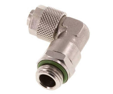 10x8 & G1/4'' Nickel plated Brass Elbow Push-on Fitting with Male Threads FKM Rotatable