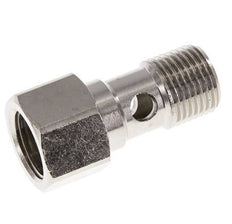 1-way nickel-plated Brass Banjo Bolt with G1/2'' Male and Female Threads L37mm