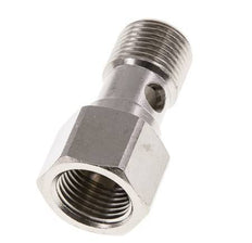 1-way nickel-plated Brass Banjo Bolt with G1/2'' Male and Female Threads L37mm