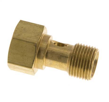 1-way Brass Banjo Bolt with G3/8'' Male and Female Threads L26.5mm