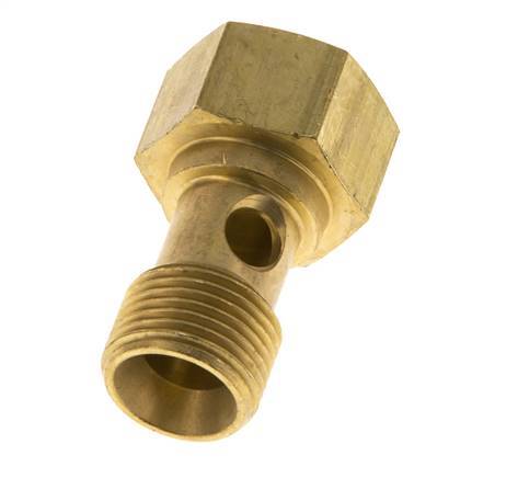 1-way Brass Banjo Bolt with G3/8'' Male and Female Threads L26.5mm