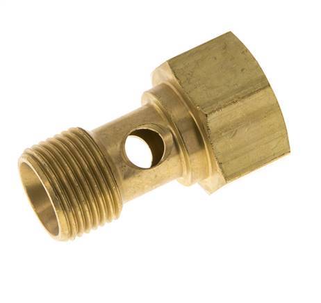 1-way Brass Banjo Bolt with G3/8'' Male and Female Threads L26.5mm