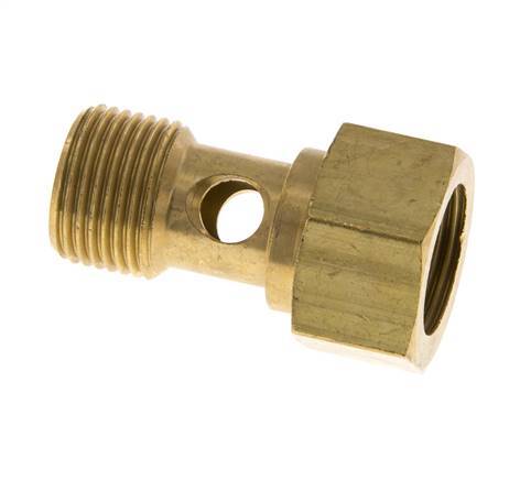 1-way Brass Banjo Bolt with G3/8'' Male and Female Threads L26.5mm