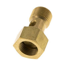 1-way Brass Banjo Bolt with G3/8'' Male and Female Threads L26.5mm