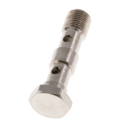 2-way nickel-plated Brass Banjo Bolt with G1/8'' Male Threads L40.5mm [5 Pieces]