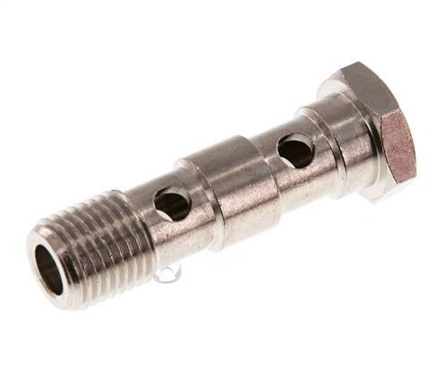 2-way nickel-plated Brass Banjo Bolt with G1/4'' Male Threads L46mm [2 Pieces]