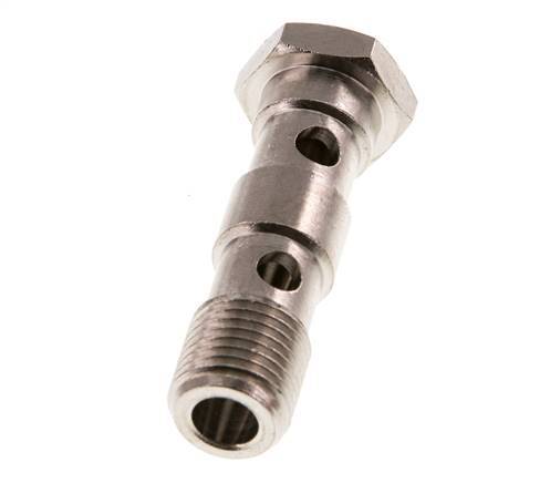 2-way nickel-plated Brass Banjo Bolt with G1/4'' Male Threads L46mm [2 Pieces]