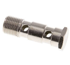 2-way nickel-plated Brass Banjo Bolt with G1/2'' Male Threads L62.5mm