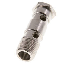 2-way nickel-plated Brass Banjo Bolt with G1/2'' Male Threads L62.5mm