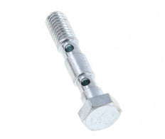 2-way zinc plated Steel Banjo Bolt with M5 Male Threads L27mm [2 Pieces]