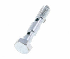 2-way zinc plated Steel Banjo Bolt with M5 Male Threads L27mm [2 Pieces]