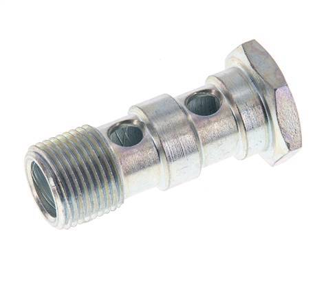 2-way zinc plated Steel Banjo Bolt with G3/8'' Male Threads L43mm