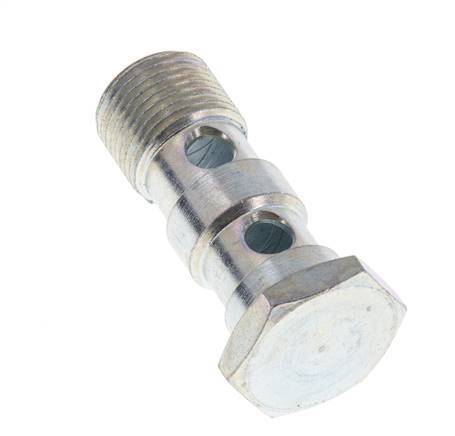 2-way zinc plated Steel Banjo Bolt with G3/8'' Male Threads L43mm