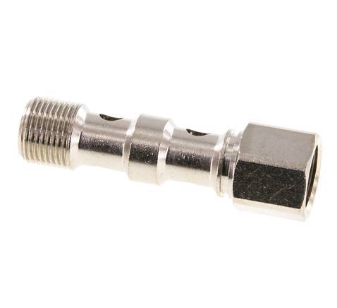 2-way nickel-plated Brass Banjo Bolt with G3/8'' Male and Female Threads L53.8mm