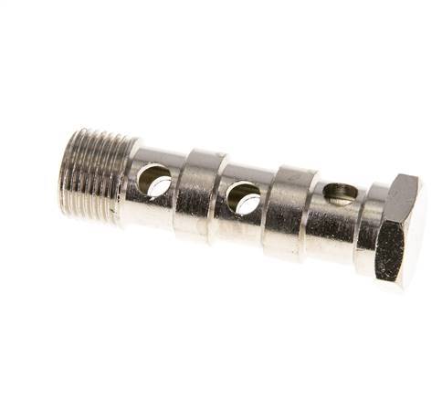 3-way nickel-plated Brass Banjo Bolt with G3/8'' Male Threads L57mm