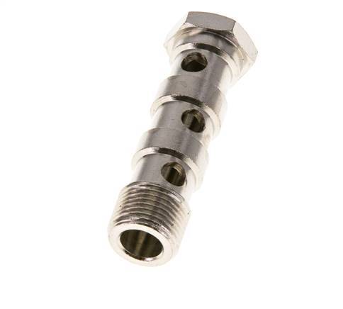 3-way nickel-plated Brass Banjo Bolt with G3/8'' Male Threads L57mm