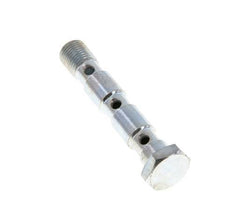 3-way zinc plated Steel Banjo Bolt with G1/8'' Male Threads L55mm [2 Pieces]