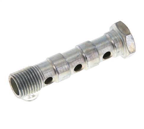 3-way zinc plated Steel Banjo Bolt with G1/4'' Male Threads L57mm