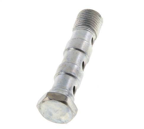 3-way zinc plated Steel Banjo Bolt with G1/4'' Male Threads L57mm