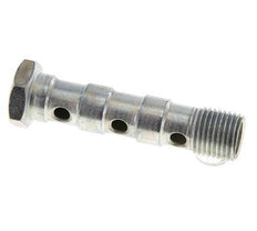 3-way zinc plated Steel Banjo Bolt with G1/4'' Male Threads L57mm