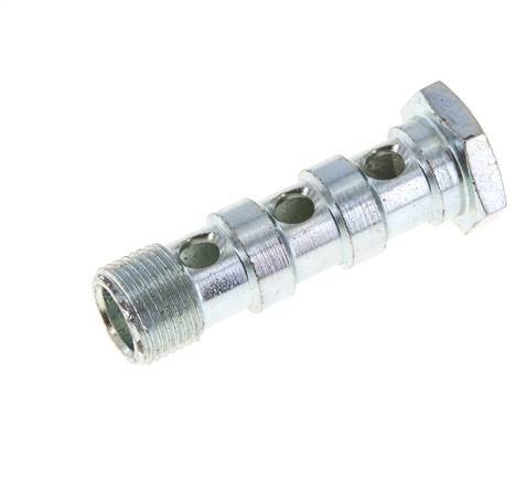 3-way zinc plated Steel Banjo Bolt with G3/8'' Male Threads L57mm