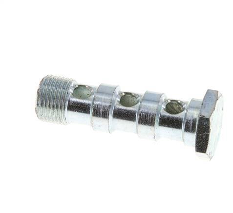 3-way zinc plated Steel Banjo Bolt with G3/8'' Male Threads L57mm