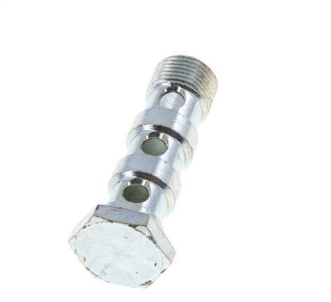 3-way zinc plated Steel Banjo Bolt with G3/8'' Male Threads L57mm