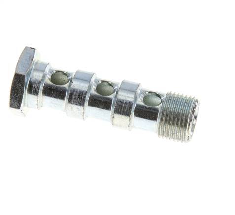 3-way zinc plated Steel Banjo Bolt with G3/8'' Male Threads L57mm