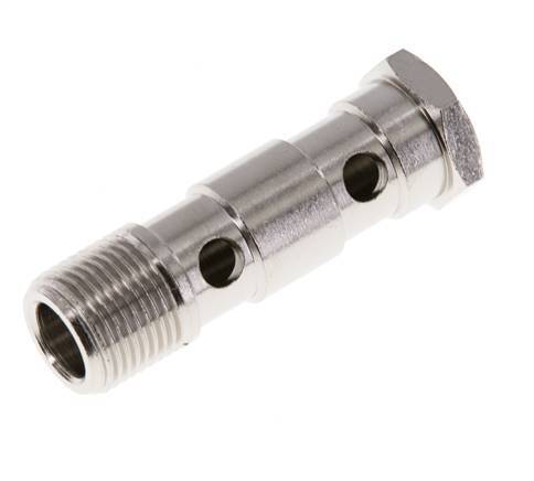 2-way nickel-plated Brass Banjo Bolt with G3/8'' Male Threads L53.5mm