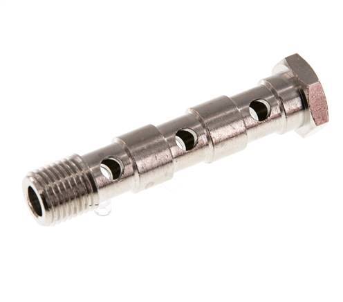 3-way nickel-plated Brass Banjo Bolt with G1/4'' Male Threads L67mm [2 Pieces]