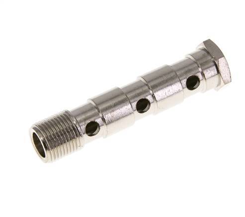 3-way nickel-plated Brass Banjo Bolt with G3/8'' Male Threads L79mm