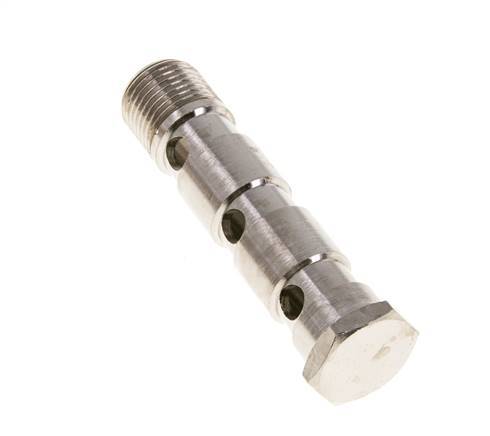 3-way nickel-plated Brass Banjo Bolt with G1/2'' Male Threads L89mm